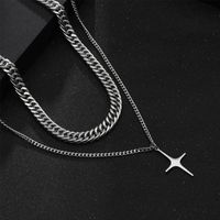 Hip-hop Cross Titanium Steel Polishing Chain Unisex Layered Necklaces main image 4