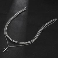 Hip-hop Cross Titanium Steel Polishing Chain Unisex Layered Necklaces main image 3