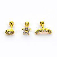 1 Pièce Hip Hop Vêtement De Rue Fleur Placage Incruster Argent Sterling Zircon Boucles D'oreilles main image 4