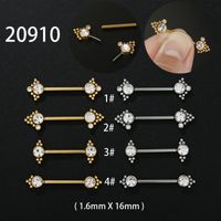 Vêtement De Rue Géométrique Acier Inoxydable Incruster Zircon Boucles D'oreilles main image 3