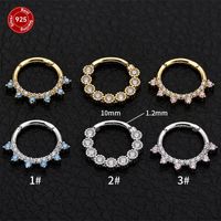 Streetwear Geometric Sterling Silver Plating Inlay Zircon Nose Ring sku image 1