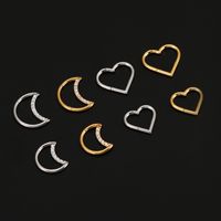 Streetwear Moon Heart Shape Stainless Steel Nose Ring main image 5