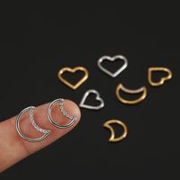 Streetwear Moon Heart Shape Stainless Steel Nose Ring main image 4