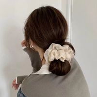 Casual Simple Style Solid Color Cloth Handmade Pleated Hair Tie main image 3