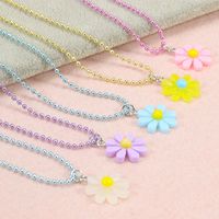 Cute Sweet Pastoral Flower Arylic Girl's Rings Necklace main image 5