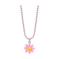 Cute Sweet Pastoral Flower Arylic Girl's Rings Necklace sku image 10