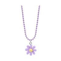 Cute Sweet Pastoral Flower Arylic Girl's Rings Necklace sku image 9