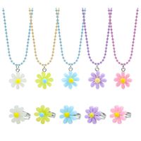 Cute Sweet Pastoral Flower Arylic Girl's Rings Necklace main image 1