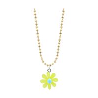 Cute Sweet Pastoral Flower Arylic Girl's Rings Necklace sku image 7