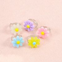 Cute Sweet Pastoral Flower Arylic Girl's Rings Necklace main image 2