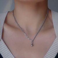 Simple Style Solid Color Titanium Steel Plating Chain 18k Gold Plated Pendant Necklace main image 4