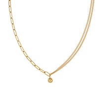 Simple Style Solid Color Titanium Steel Plating Chain 18k Gold Plated Pendant Necklace main image 3