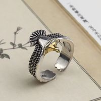 Hip-hop Cool Style Eagle Copper Plating Silver Plated Unisex Open Ring main image 5