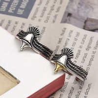 Hip-hop Cool Style Eagle Copper Plating Silver Plated Unisex Open Ring main image 4
