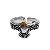 Hip-hop Cool Style Eagle Copper Plating Silver Plated Unisex Open Ring main image 3