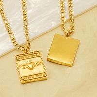 304 Stainless Steel 18K Gold Plated Modern Style Plating Rainbow Heart Shape Crown Titanium Steel Pendant Necklace main image 3