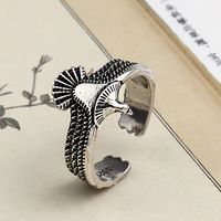 Hip-hop Cool Style Eagle Copper Plating Silver Plated Unisex Open Ring sku image 1