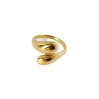 Simple Style Solid Color Titanium Steel Plating Gold Plated Rings main image 2