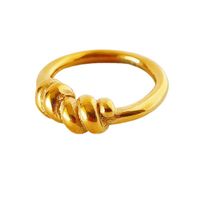 Commute Solid Color Titanium Steel 18k Gold Plated Rings In Bulk main image 3
