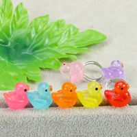 Cute Duck Plastic Resin Children Unisex Rings Necklace main image 3