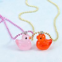 Cute Duck Plastic Resin Children Unisex Rings Necklace main image 2