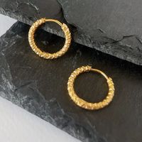 1 Pair Casual Round Plating Titanium Steel 18k Gold Plated Earrings sku image 2