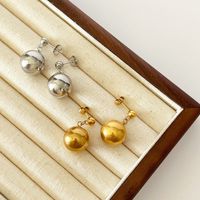 1 Paar Pendeln Einfarbig Überzug Titan Stahl Vergoldet Ohrringe main image 1