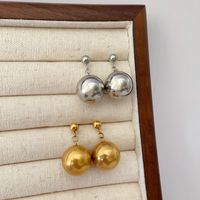 1 Paar Pendeln Einfarbig Überzug Titan Stahl Vergoldet Ohrringe main image 4
