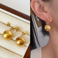 1 Pair Commute Solid Color Plating Titanium Steel Gold Plated Earrings sku image 2