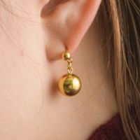 1 Paar Pendeln Einfarbig Überzug Titan Stahl Vergoldet Ohrringe main image 3