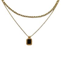 Simple Style Solid Color Titanium Steel Plating Gold Plated Layered Necklaces main image 3