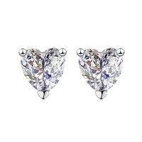 1 Pair Sweet Simple Style Round Heart Shape Bow Knot Plating Inlay Copper Zircon Silver Plated Drop Earrings sku image 1