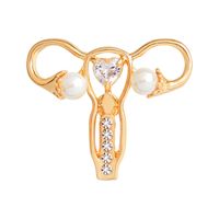 Casual Streetwear Heart Shape Alloy Plating Inlay Artificial Pearls Zircon Women's Brooches sku image 1