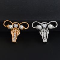 Casual Streetwear Heart Shape Alloy Plating Inlay Artificial Pearls Zircon Women's Brooches main image 2