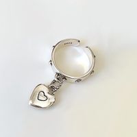 Retro Lady Streetwear Heart Shape Copper Plating Charm Ring main image 5