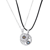 Streetwear Sun Moon Copper Plating Zircon Pendant Necklace main image 3