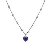 Sweet Simple Style Heart Shape Alloy Plating Inlay Glass Stone Women's Pendant Necklace main image 2