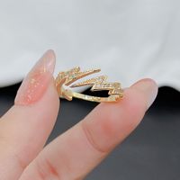 Streetwear Lightning Copper Inlay Artificial Diamond Open Ring main image 1