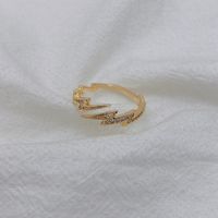 Streetwear Lightning Copper Inlay Artificial Diamond Open Ring main image 5