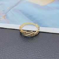 Streetwear Lightning Copper Inlay Artificial Diamond Open Ring main image 3