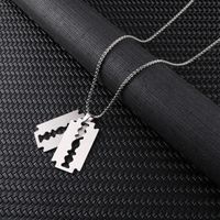 Punk Streetwear Blade Titanium Steel Polishing Men's Pendant Necklace sku image 2