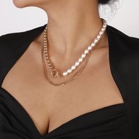 Elegant Geometric Ccb Imitation Pearl Alloy Toggle Beaded Plating Women's Layered Necklaces main image 1
