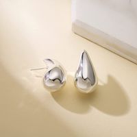 1 Pair Simple Style Water Droplets Plating Stainless Steel Ear Studs sku image 1
