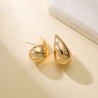 1 Pair Simple Style Water Droplets Plating Stainless Steel Ear Studs main image 4