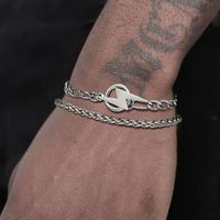 Hip-Hop Rock Simple Style Solid Color Stainless Steel Layered Men'S Bracelets sku image 10