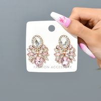 Luxurious Shiny Geometric Zinc Alloy Inlay Rhinestones Women's Drop Earrings sku image 2