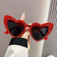 Fashion Heart Shape Ac Special-shaped Mirror Diamond Frameless Women's Sunglasses sku image 8