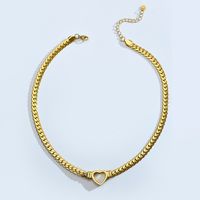 Hip-hop Punk Heart Shape Stainless Steel Plating White Gold Plated Gold Plated Necklace sku image 1