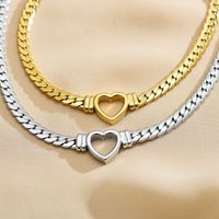 Hip-hop Punk Heart Shape Stainless Steel Plating White Gold Plated Gold Plated Necklace main image 5