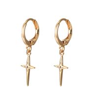 1 Pair Simple Style Commute Cross Plating Inlay Copper Zircon Gold Plated Silver Plated Drop Earrings main image 3
